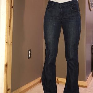 Dark wash boot cut jeans